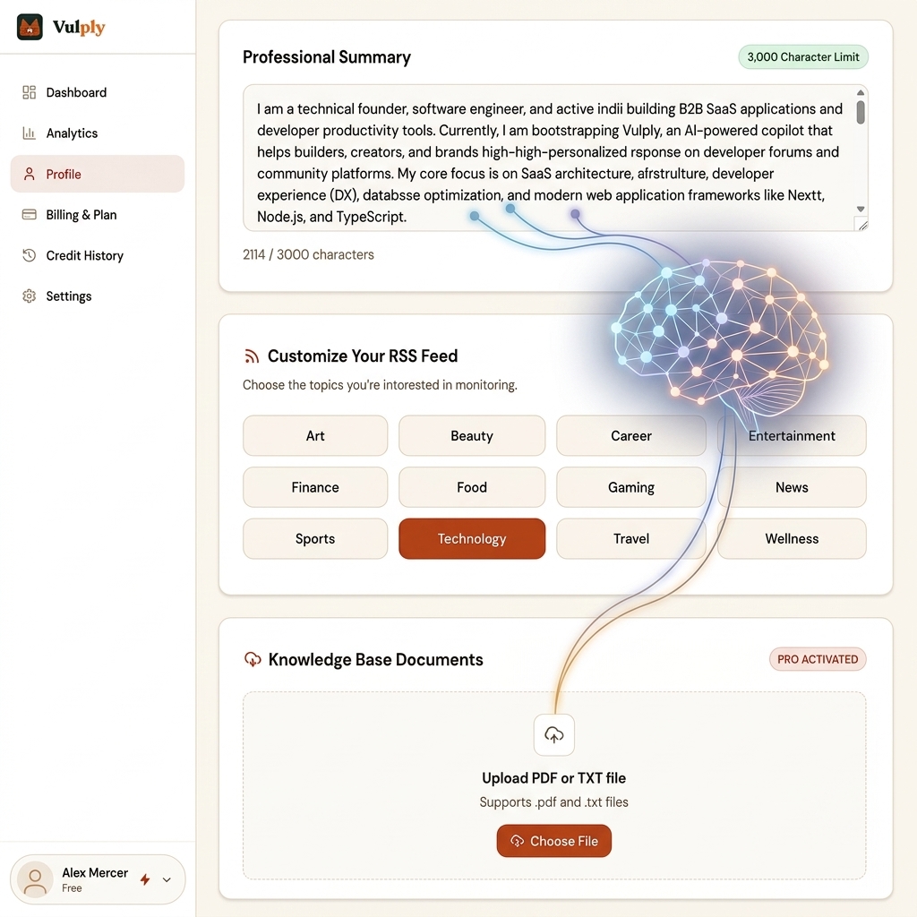 Vulply Persona Brain Visualization and Context Grounding Interface